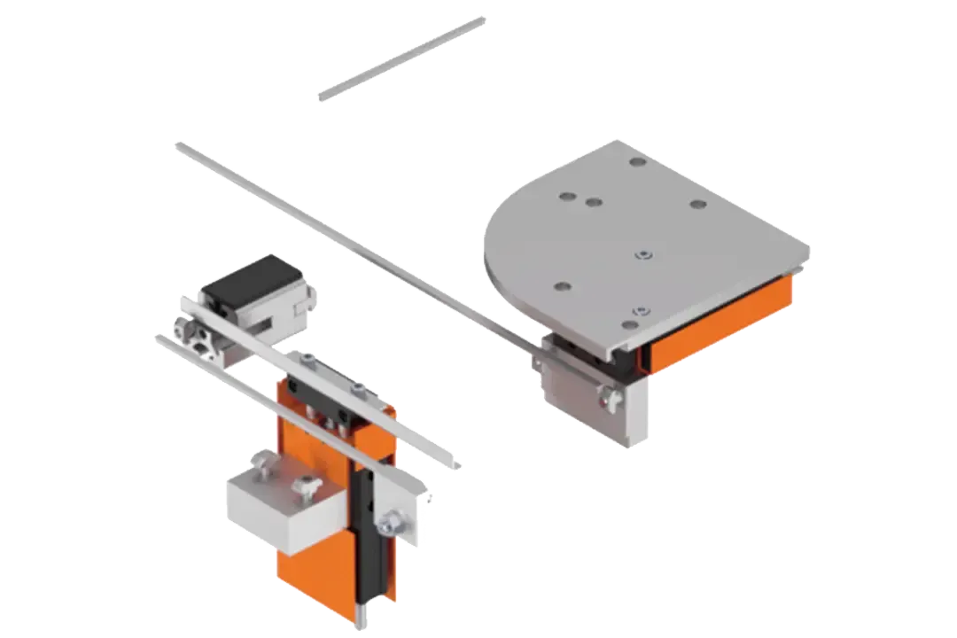 Explosionsdarstellung einer Umlenkführung des Linear Transfer Systems